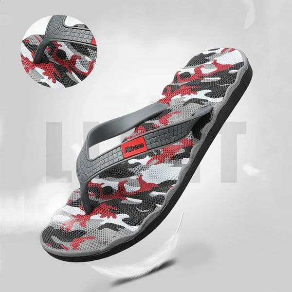 Mens Sporty Camo Flip-Flops Fashion EVA Sole Beach Sandals Breathable Lightweight Slippers Indoor Outdoor All Seasons Footwear 250428BJ