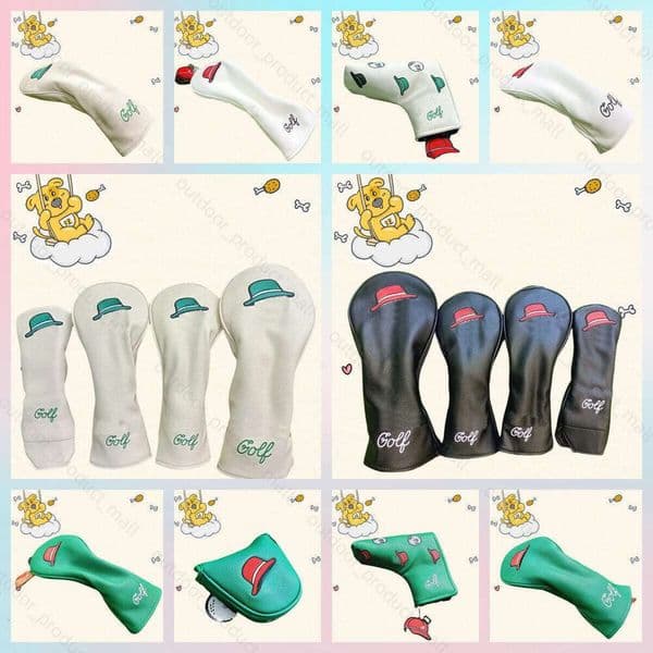 Designer Golf Cover AAA New Other Golf Products 3 Colors Bons PU Leather Golf Club Headcover Set Golf Driver FW Fariway Wood Hybird Cover And Putter Cover Accessories