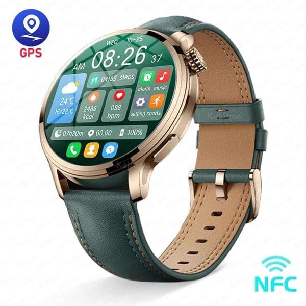 Top Query GT5 Pro Smart 1.51 Inch HD AMOLED Screen NFC GPS TrackerBluetooth Call Health Monitoring Watch Men Women