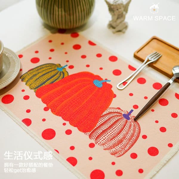 Cotton And Linen Restaurant Table Placemats, Waterproof, Heat-Insulated,Decorative Mats, Meal Plates, Coasters, Coffee Mats Logo B5