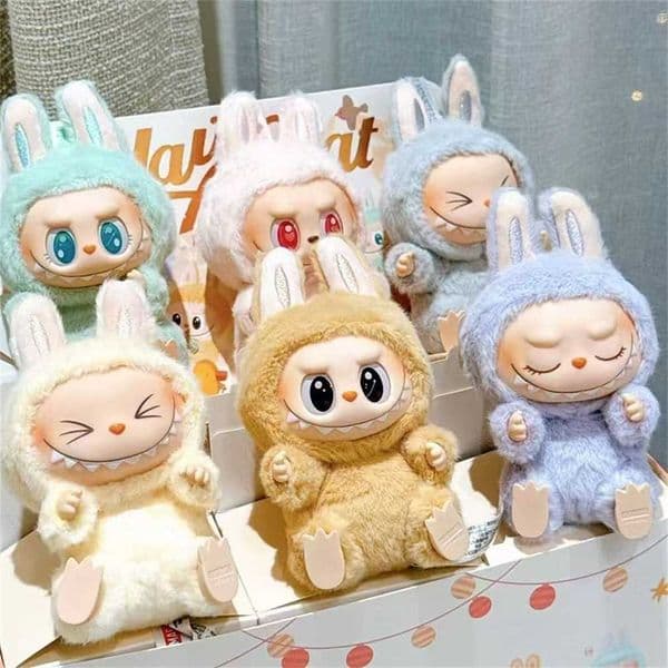 Lababu vinyl doll keychain blind box LABUBU sitting party plush toy factory online sale