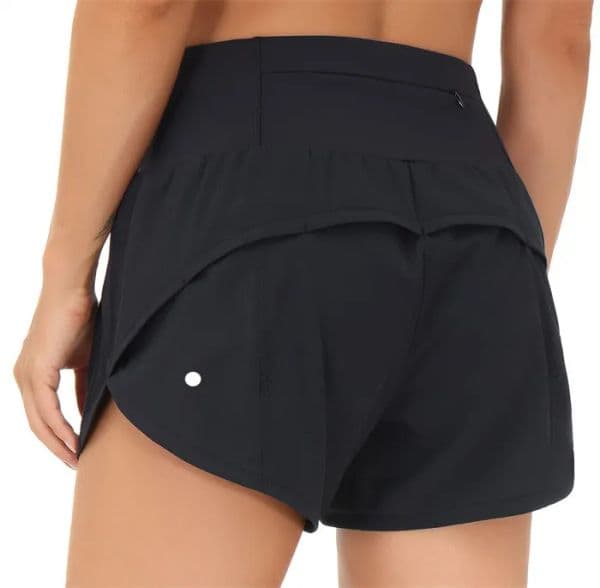 Women Sports Yoga Shorts Outfits High Waist Sportswear Breathable Zipper Pocket Fitness Wear Short Pants Girls Running Elastic with Inner Lining