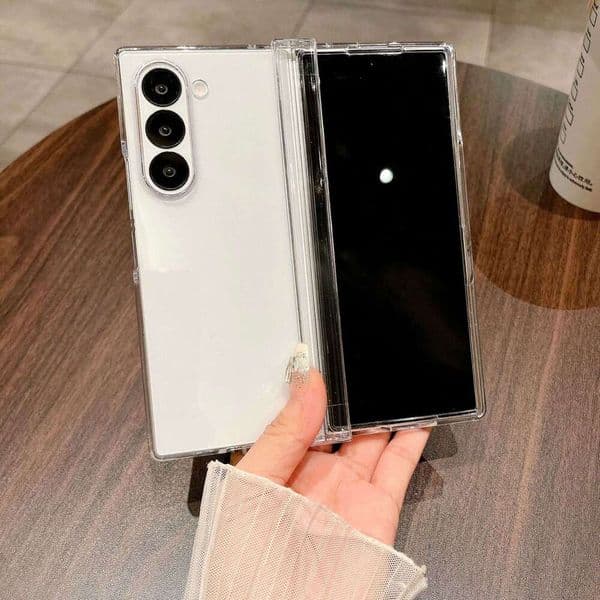 Suitable for zfold6 transparent PC three-piece set phone case, zfold5/4 folding simple zfold3 protective case