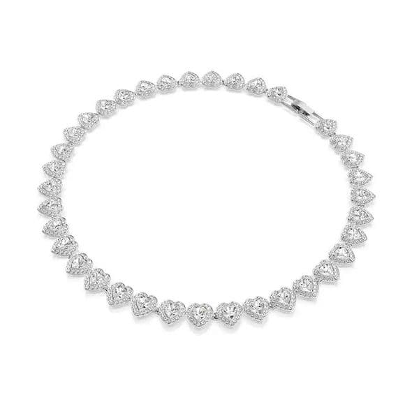Diamond necklaces designerwomen moissanite chain heart charm bracelet silver color designer earrings angelic pearl designer necklace shiny ice out zl219