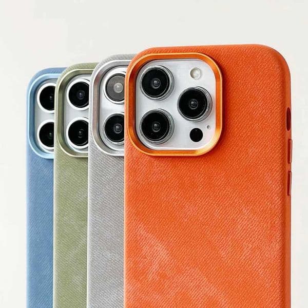 Luxury Flannel Wireless Charging Phone Case For iPhone 16pro max 14 15 Pro 13 16 Alloy Lens Protective Fabric Hard Cover T250508
