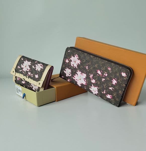 Fashion women's European and American letter cherry blossom wallet fashion accessories cherry blossom design cute small bag