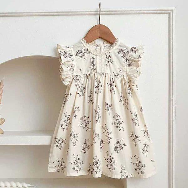 Fashion Flowers Kids Clothing Baby Girls Dress Flying Sleeve Ruffles Cotton Backless Newborn Infant Princess Dress Party Dresses Y260625QBGE