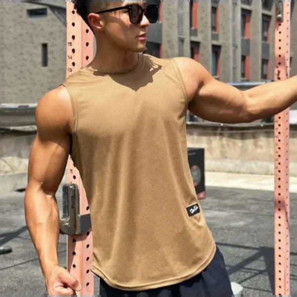 Mens fitness vest sleeveless shirt mesh breathable Underwear Running 250430ZBANJIA