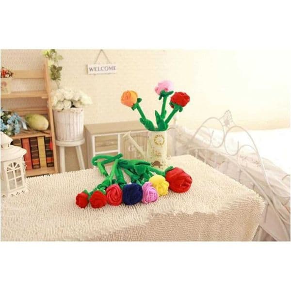 2025 1Pc Cartoon Rose Flower Stuffed Soft Plush Toy Creative Curtain Buckle Home Decoration Christmas Mothers Day Gift For Mom X2505081