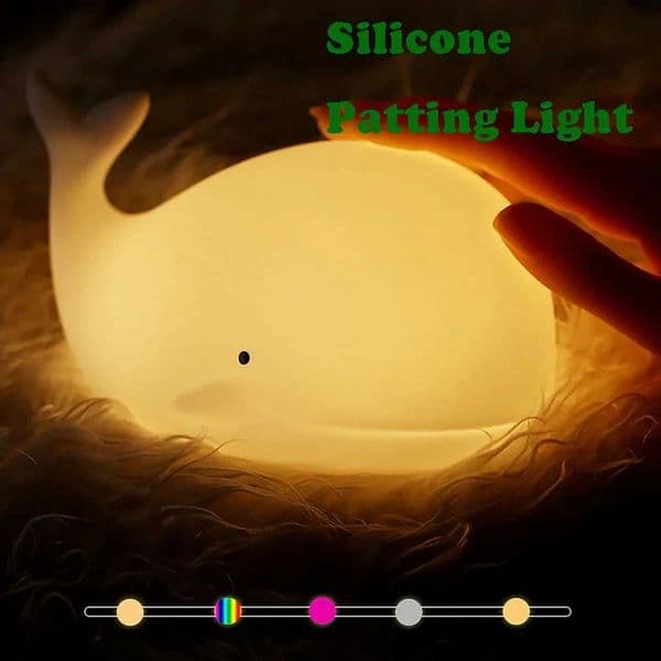 LED night light cute whale cartoon animal silicone light childrens touch sensor timed USB charging birthday gift Z250508