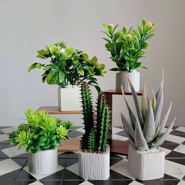 Green Dollhouse Potted Plant 1 6 Scale Lifelike Mini Flower Pot Home Decoration Micro Landscape Miniature Green Leaves Bonsai X250508