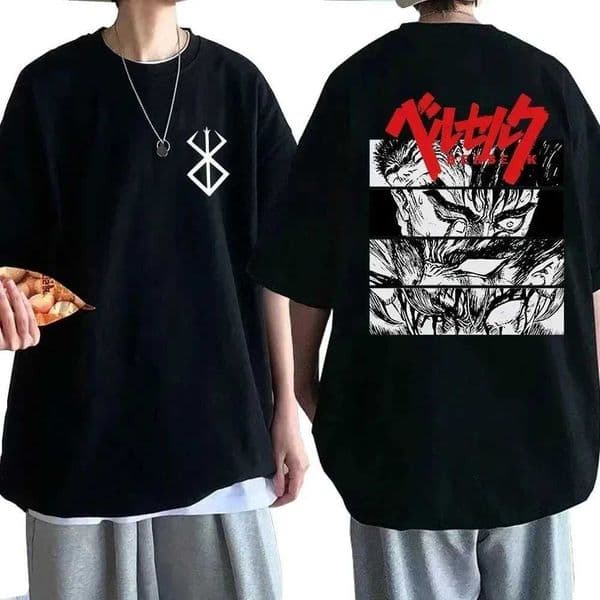 Berserk T-shirt Guts Tshirt Men Cool Manga Japanese Anime Women Cotton Tee Harajuku Manga Hip-hop Oversized T Shirt Clothes TopsT250508