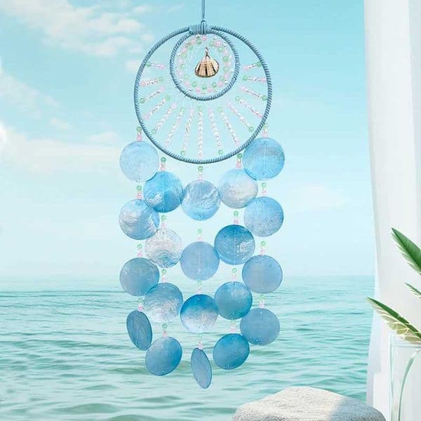 Dream Catcher Handcrafted Blue Shell Wind Chimes Wall Hangings For Living Room Bedroom Birthday Holiday Gifts Home Decorations X250508