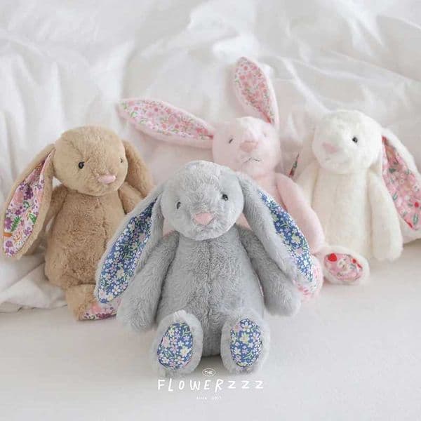 Bonnie Floral Ears Plush Toys Rabbit Stuffed Dolls Kaii Ro Decor Toy Soft Sofa Cushion Kids Birthday Gifts Y250508