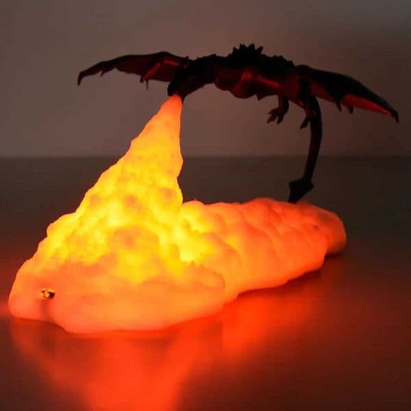 3D Room Decoration Printing LED Fire Dragon Ice Dragon Light Home Desktop Rechargeable Light Childrens Home Decoration Best Gift Z250508