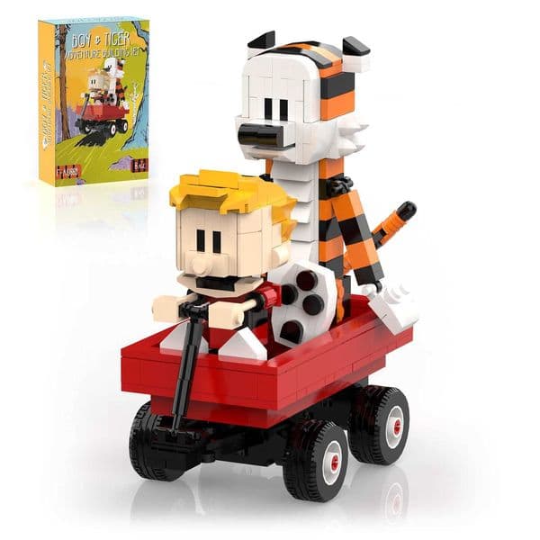 Boy and Tiger Adventure Blocks Set with Rotatable Device Compatible with Stocking Stuffer Present for Kid Adults 358PCS X250509