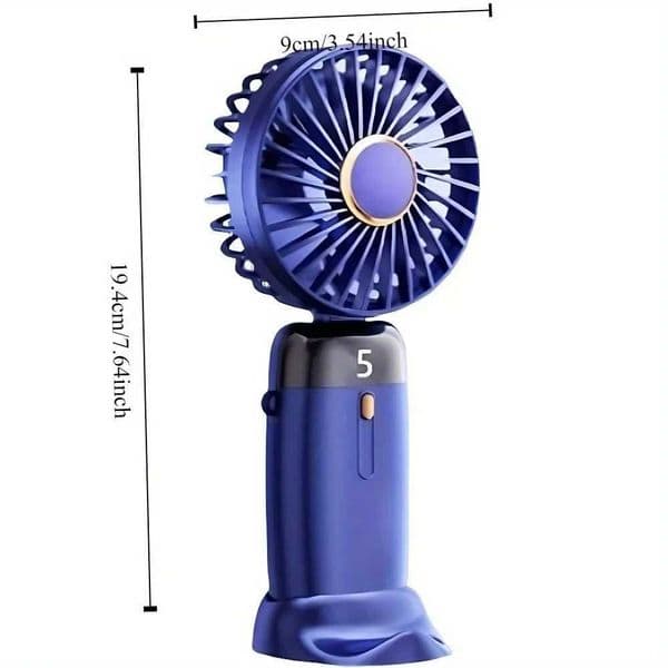2025 Portable Handheld Small Hanging USB Fan 1200Ah Quiet Ultra-light Air Volume 5 Air Volume Can Be Adjusted Phone Stand Function X2505081