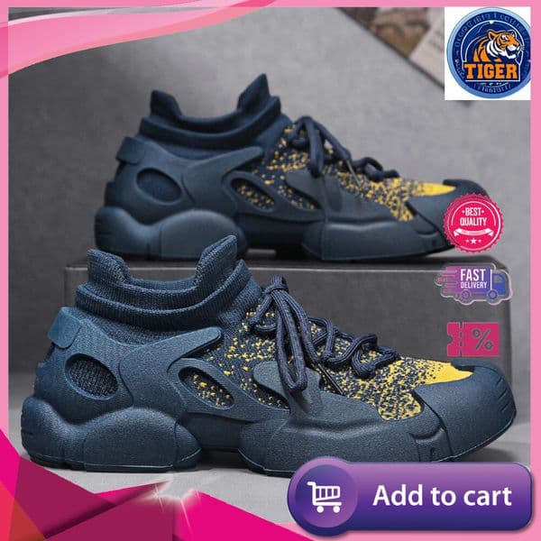 Ddmytiger S Men Flying Woven Mecha Shoes Octopus Socks Thick Soles Versatile Breathable Casual Anti Slip Hot Selling Sports Outdoor Shoes