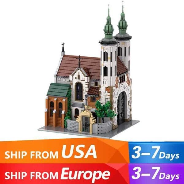 3039PCS MOC Andrews Church Building Blocks Set Medieval Street View Architecture Model Bricks Assemble Toys Gift for Adults Kid X250509
