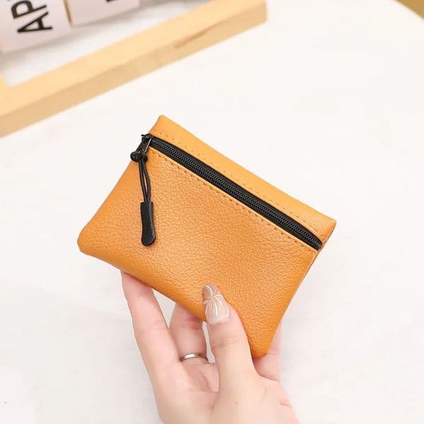 2025 New lychee pattern zipper coin purse women solid color PU soft leather wallet women coin card holder wallet for girls R250508