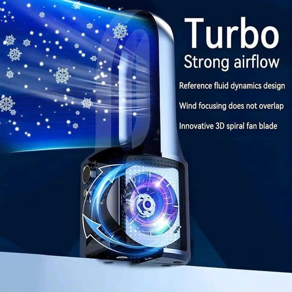 2025 Desktop Portable Rechargeable Bladeless Fan with Foldable Desk Lamp X2505082