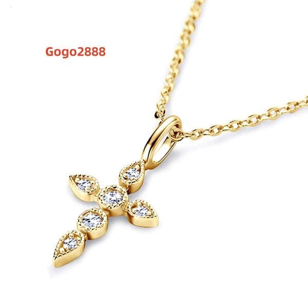 Milskye Relaxed Fun Style High Quality Jewelry Fine Fashion for Womens 925 Silver 18k Gold Moissanite Cross Pendant Necklace