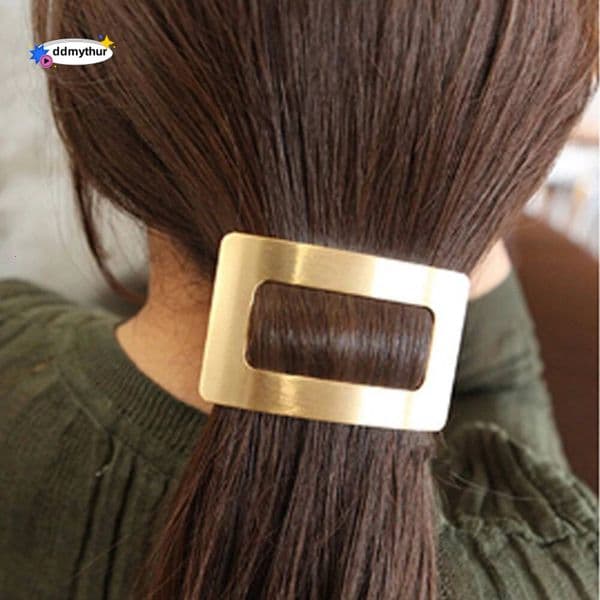 Chic Metal Geometric Clip Square Rectangle Barrettes Hairpin Barrette Claws Women Girls Fashion Hair Accessories Gifts ddmythur