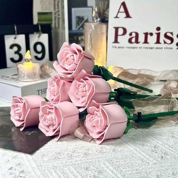 KNEW BUILT 3D Eternal Rose Building Blocks Flower Toys-Wedding Anniversary GiftsDIY for Valentines DayHome/Desk Decor X250509