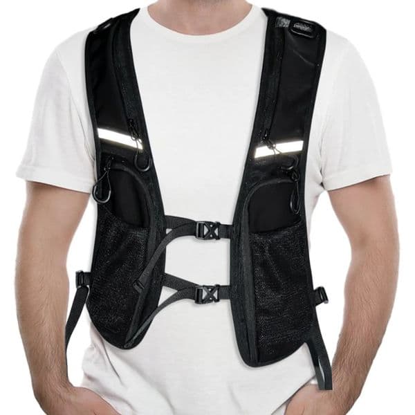 Functional tactical vest reflective storage phone bag lightweight backpack fashionable bicycle running 250506