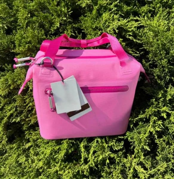 US Stock All Day Julienne Mini Soft Cooler Bag and Lunch Box 10 Can Recycled Polyester Light Pink Cream