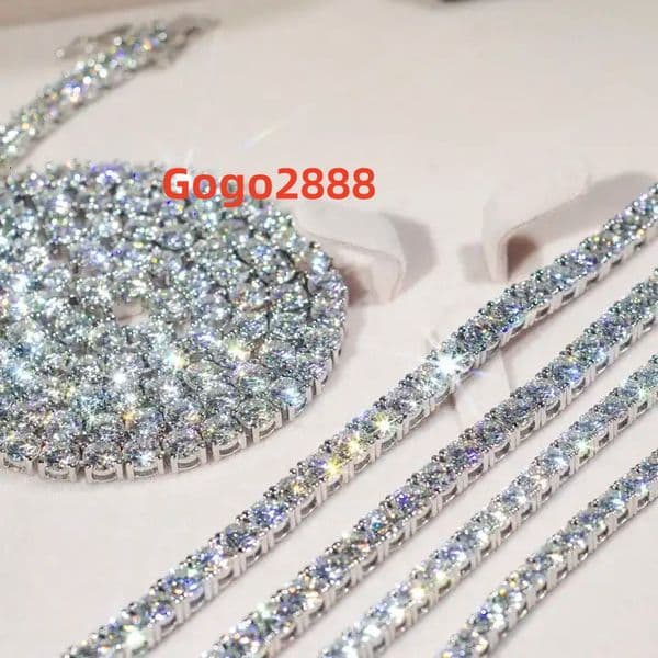 5mm Hip Hop Necklace Custom VVS Moissanite Tennis Chain With 925 Silver Necklace Bracelet for Women Men