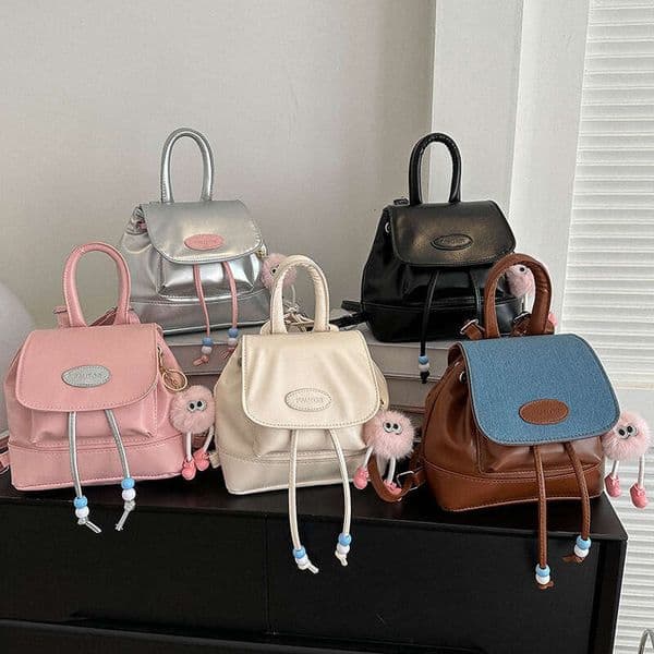 designer bag College style backpack for women in autumn and winter , new Korean contrasting backpack, versatile, portable bucket bag trend