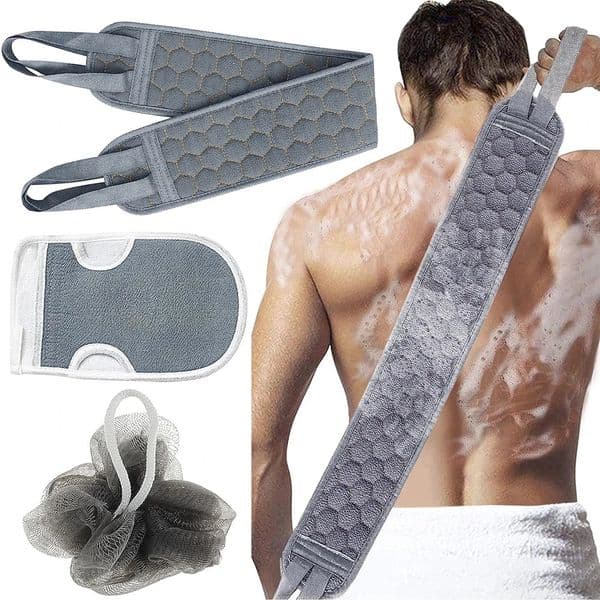 3pcs/set Body Scrubber Set Back Scrubber Bath Glove Shower Brush Exfoliating Scrub Sponge Loofah Dead Skin Removal Bathing Tools 250509