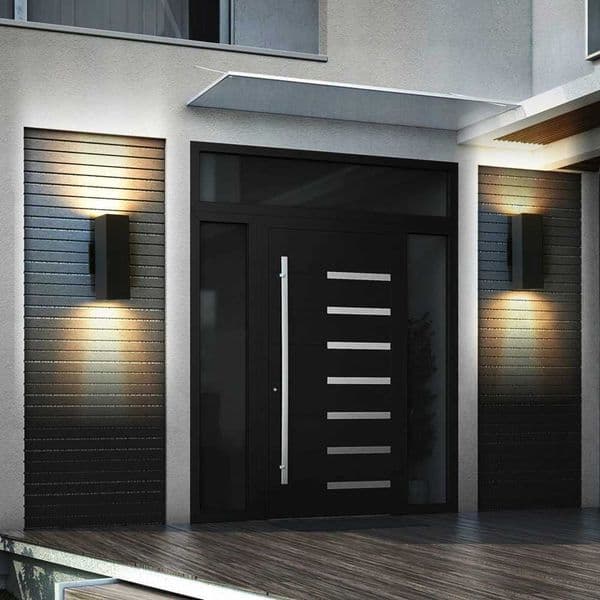 2-Pack Outdoor Wall Sconce Modern Up and Down Weatherproof Wall Light Black Aluminum Exterior Wall Mount Light Fixture Z250512