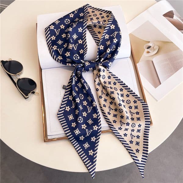 46style Newest Women Wrap Silk Designer Skinny Long Narrow Scarf Arm Bag Ribbon Accessories Neck Letter Long Scarf Versatile Matching Coat Shirt Scarf 147-135cm