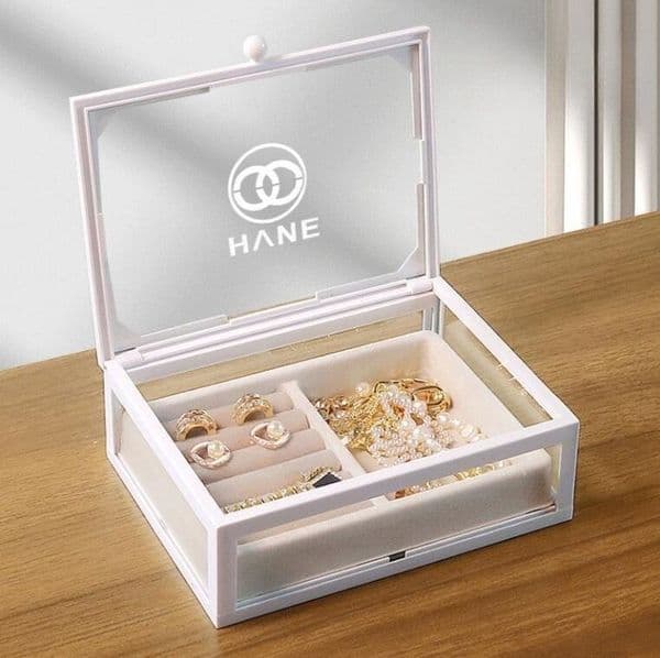 2026 cologne Hot Classic Letter Glass Home perfume Item Cosmetics Fashion Brand Multipurpose Storage Bin Jewelry Organization Box Desktop Decorative Free S