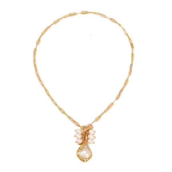 21 inch fashionable design natural pearl pendant necklace for women's accessories