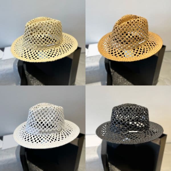 Hollow Straw Hats Couples Woven Bucket Caps Designer Top Hat For Men Outdoor Vation Breathable Cap Birthday Gift Z260427