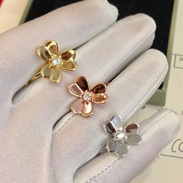ADITA four leaf clover ring Natural Shell Gemstone 925 silver designer for woman TOP quality diamond classic style 019