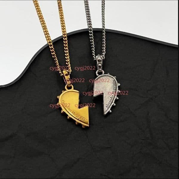 Open Retro Gold/silver love Pendants multicolor Chain Necklaces Vintage Hiphop Rock Punk Skull Skeleton Heads Necklace Women Jewelry Gifts B2032-106N