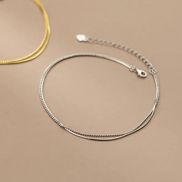 Sophisticated Ladies' Necklace Style Anklets by KAMIRA: High-Quality Two-Tiered Bead Decorative Footwear Ornament
