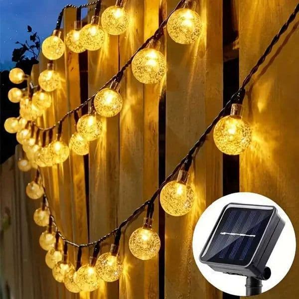 20/50/100 LED Solar Lights String Fairy Crystal Ball Lamp Waterproof Solar Patio Light 8 Mode Christmas Decor For Outdoor Garden Z250514