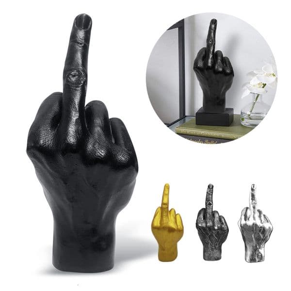 Resin Ornaments Of Middle Finger Statue Upright Middle Finger Arts Crafts Desktop Gesture Figurine Sculpture Living Room Dec 250422