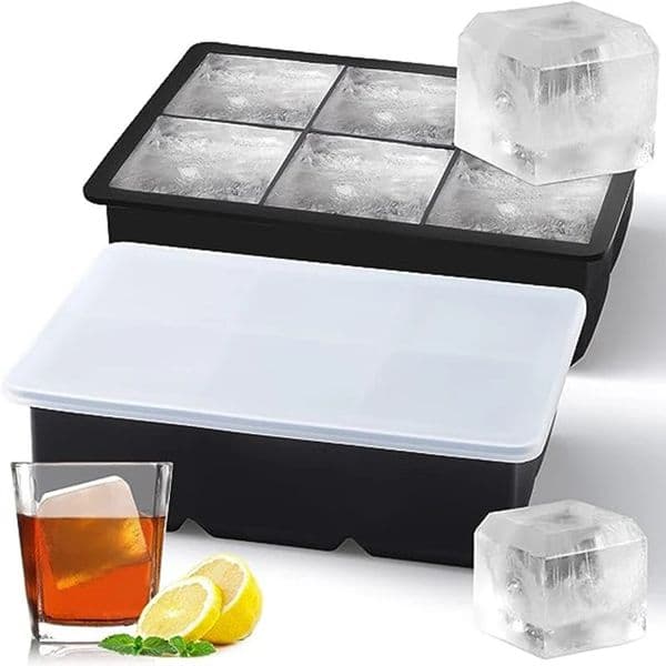46815 Grid Big Ice Tray Mold Giant Jumbo Large Food Grade Silicone Cube Square DIY Maker 250515BJ