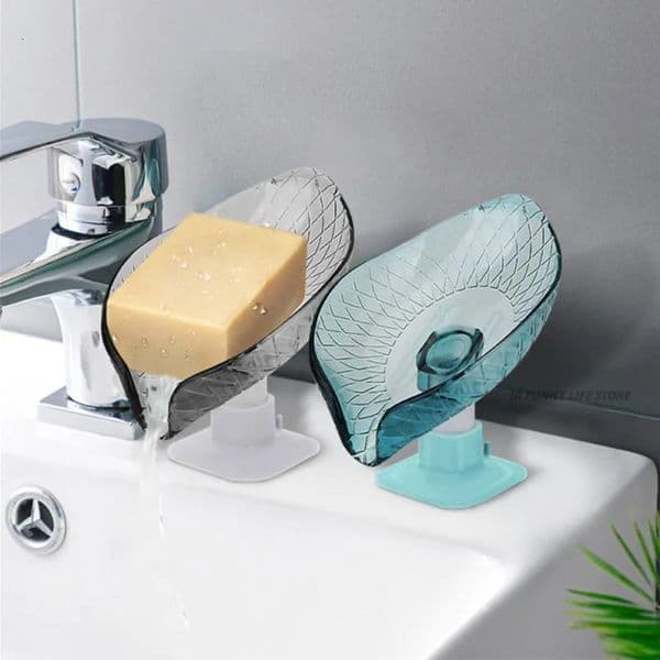 Leaf Shaped Soap Dish Suction Cup Soap Dish Holder Soap Box Sponge Soap Holder Storage Tray Soap Container Bathroom Accessories 250509