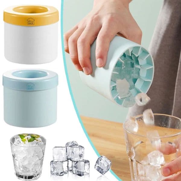 Silicone Ice Cube Mold Round Bucket Summer Homemade DIY Refrigerator Freeze Maker Creative Barware Tools w250515BJ