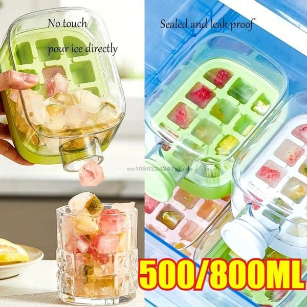 Large Capacity Ice Cube Maker Water Bottle Silicone Tray with Straw for Juice Beverage Cooling Stackable n Durable Plastic 250515