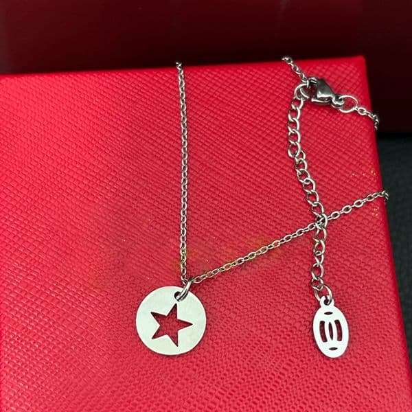 Silver Pendant Necklaces Star Shaped Necklace Party Jewelry Trendy Men Women Pendants Chokers Stainless Steel Chain Birthday Gift