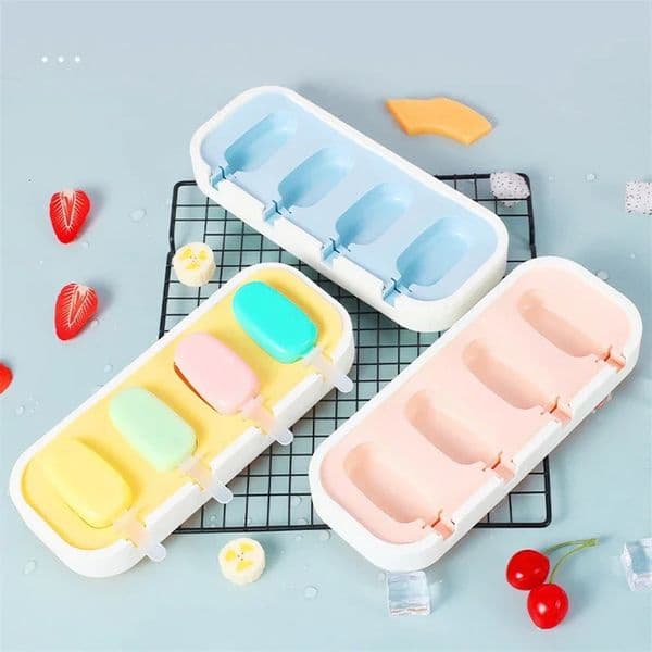 Silicone Ice Cream Mold Cartoon Animals Molds with Lid and Sticks Easy Popsicle Homemade Cheese Pop 250515