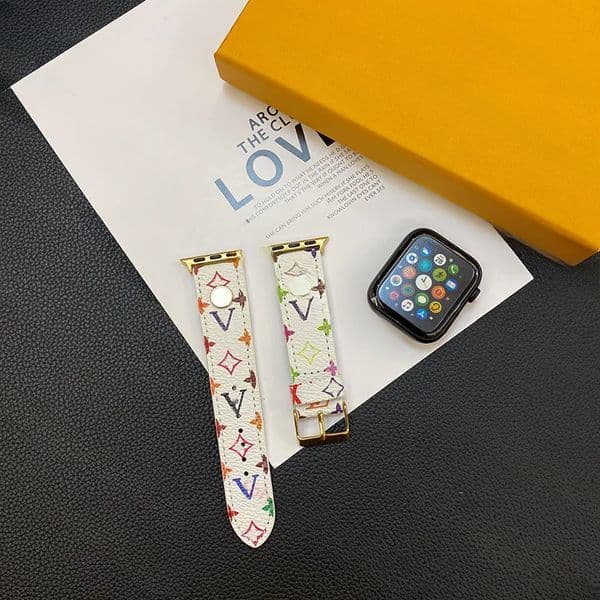 iwatch Triangle Designer Leather Watchband for appleWatch 8 7 6 5 4 3 SE 38 40 41mm Replace Wrist Strap 42mm 44mm 45mm 49mm for Apple Watch band Wristband Birthday Gift